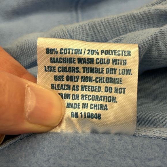 North Carolina NC Tar Heels Powder Blue Embroidered Logo Hoodie Sweatshirt Mens - Picture 6 of 14